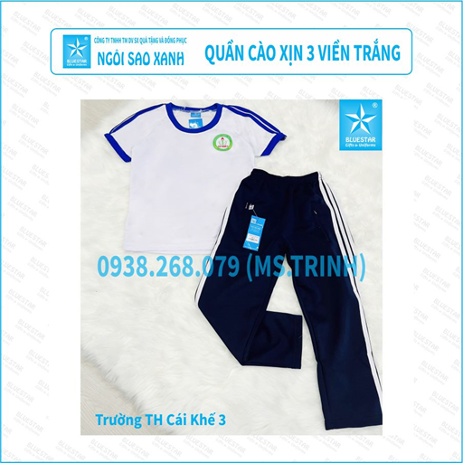 QUẦN CÀO XỊN 3 VIỀN TRẮNG - TIỂU HỌC CÁI KHẾ 3